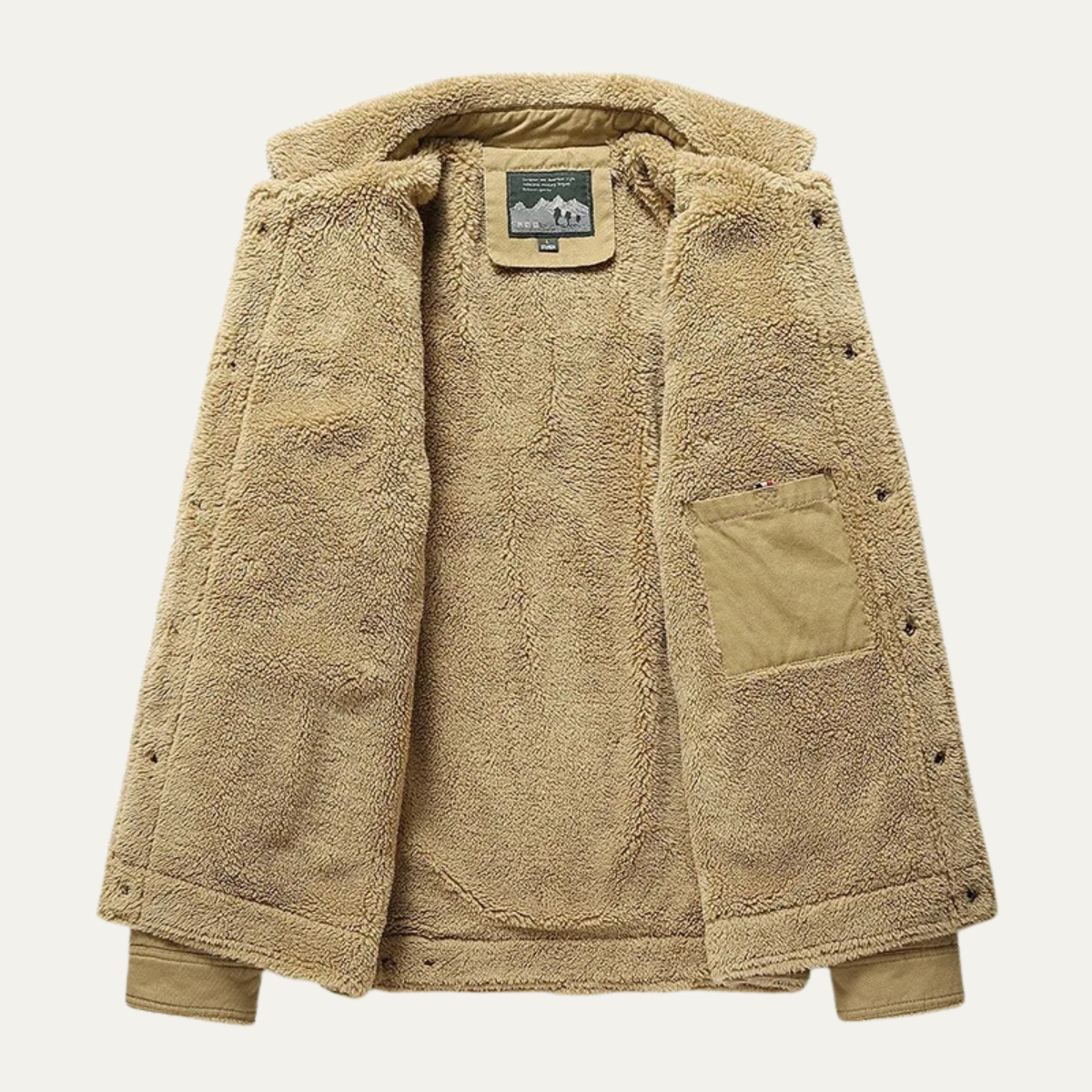 Men's Windproof Sherpa Jacket With Pockets