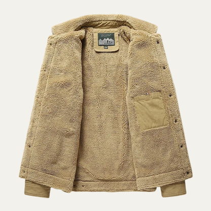 Men's Windproof Sherpa Jacket With Pockets