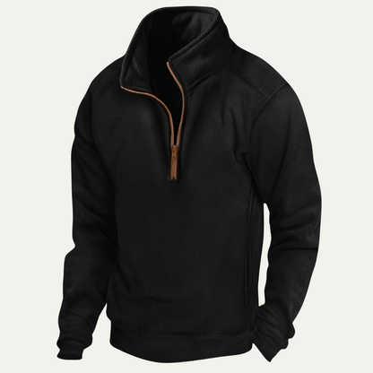 Men's Tactical Fleece Sweater Quarter Zip Stand Collar