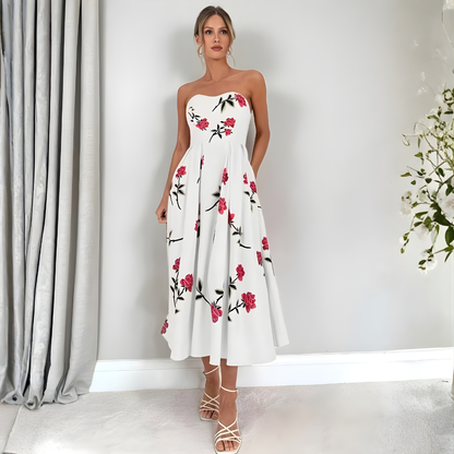 Women's Sleeveless A-Line Floral Dress