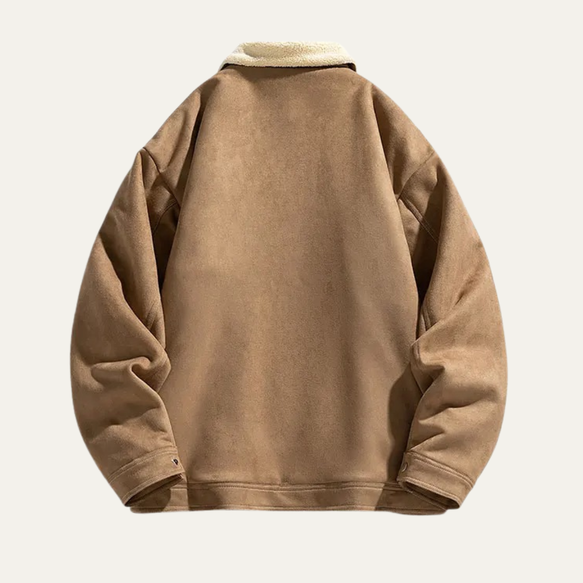 Men's Suede Sherpa Jacket Fleece Lined Shearling Collar