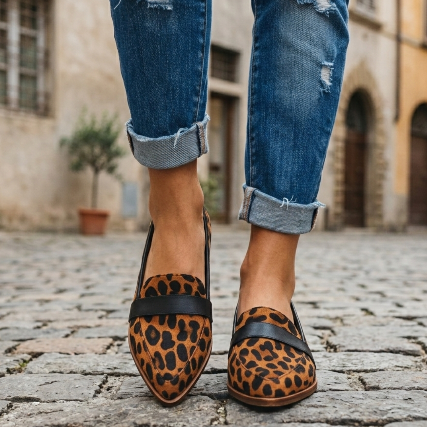 Women’s Pointed Toe Loafers Slip On Flat Shoes