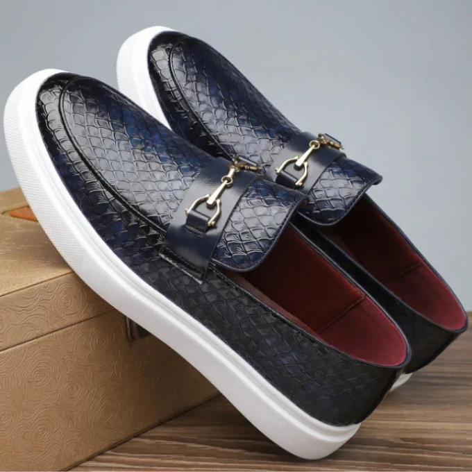 Men's Textured Slip-On Loafers