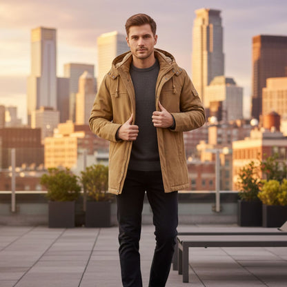 Men's Modern Parka Winter Jacket With Hood