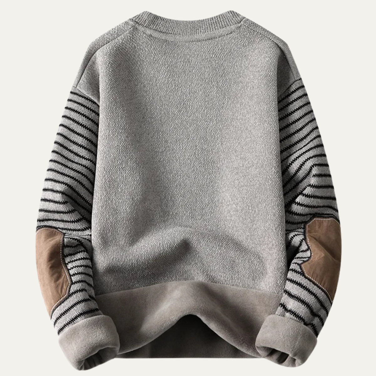 Men's Patchwork Knit Sweater Warm Winter Round Neck