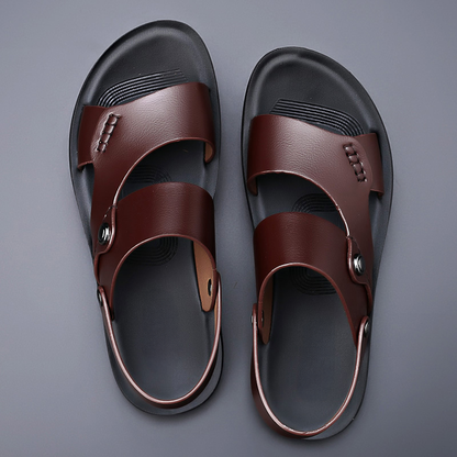 Stylish Vegan Leather Flat Sandals
