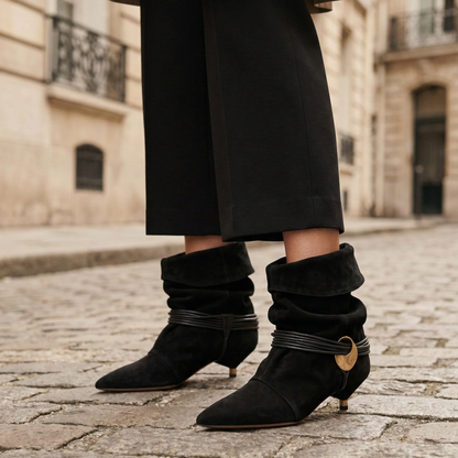 Ankle Boots Kitten Heel Slouch Women