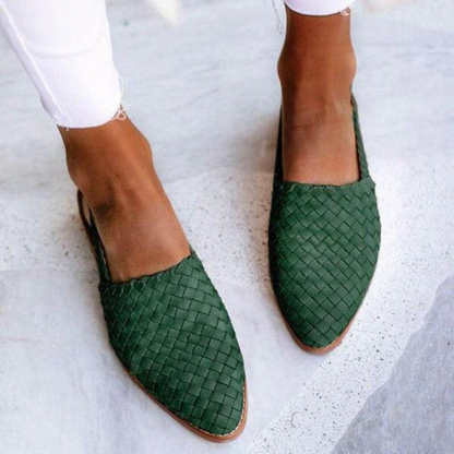 Classic Weave Faux Leather Ballet Flats