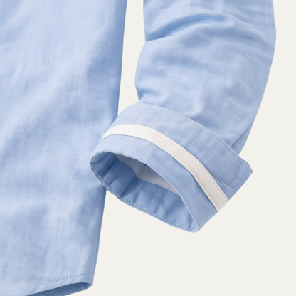 Men's Business Button Up Shirt Standing Collar White