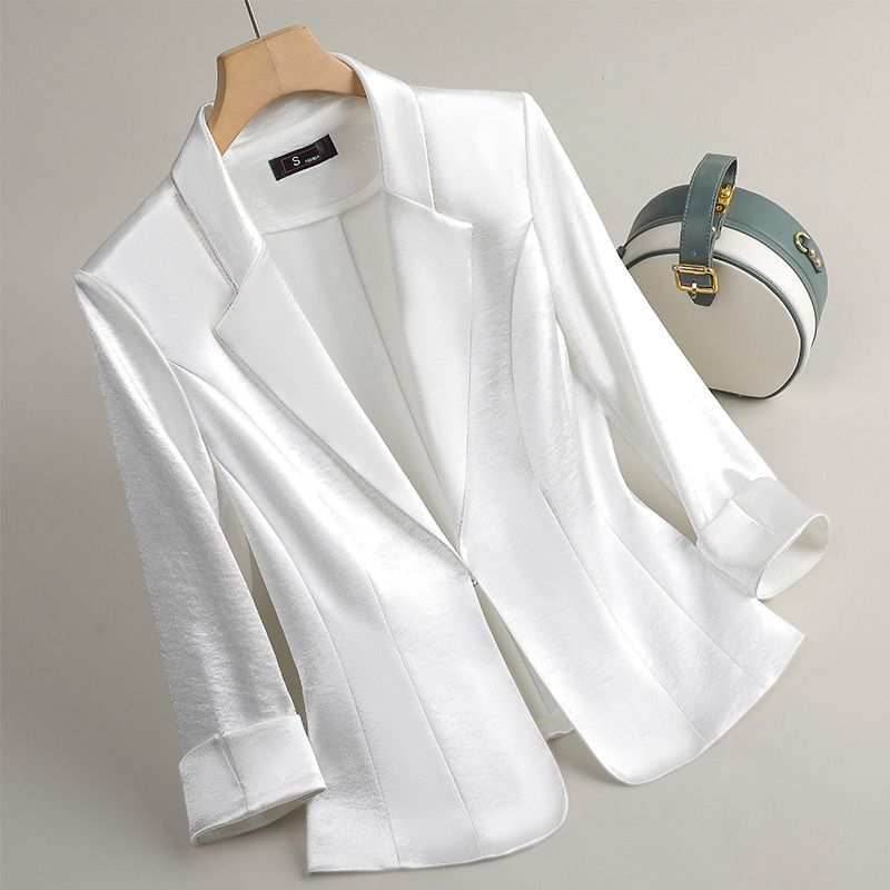 Luxurious Satin Female Jacket - VibreMode