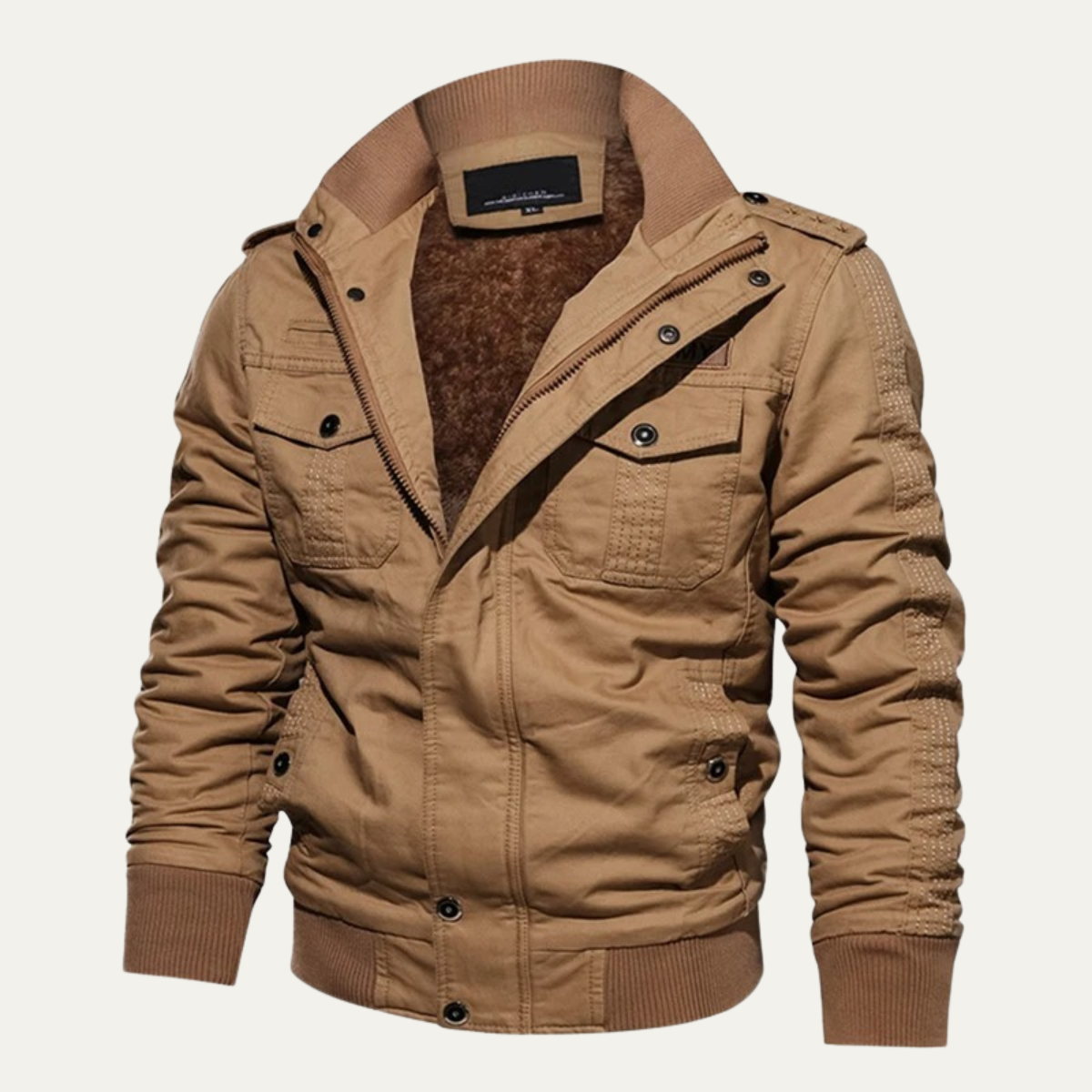 Men's Windproof Bomber Jacket Thick Plush Lined