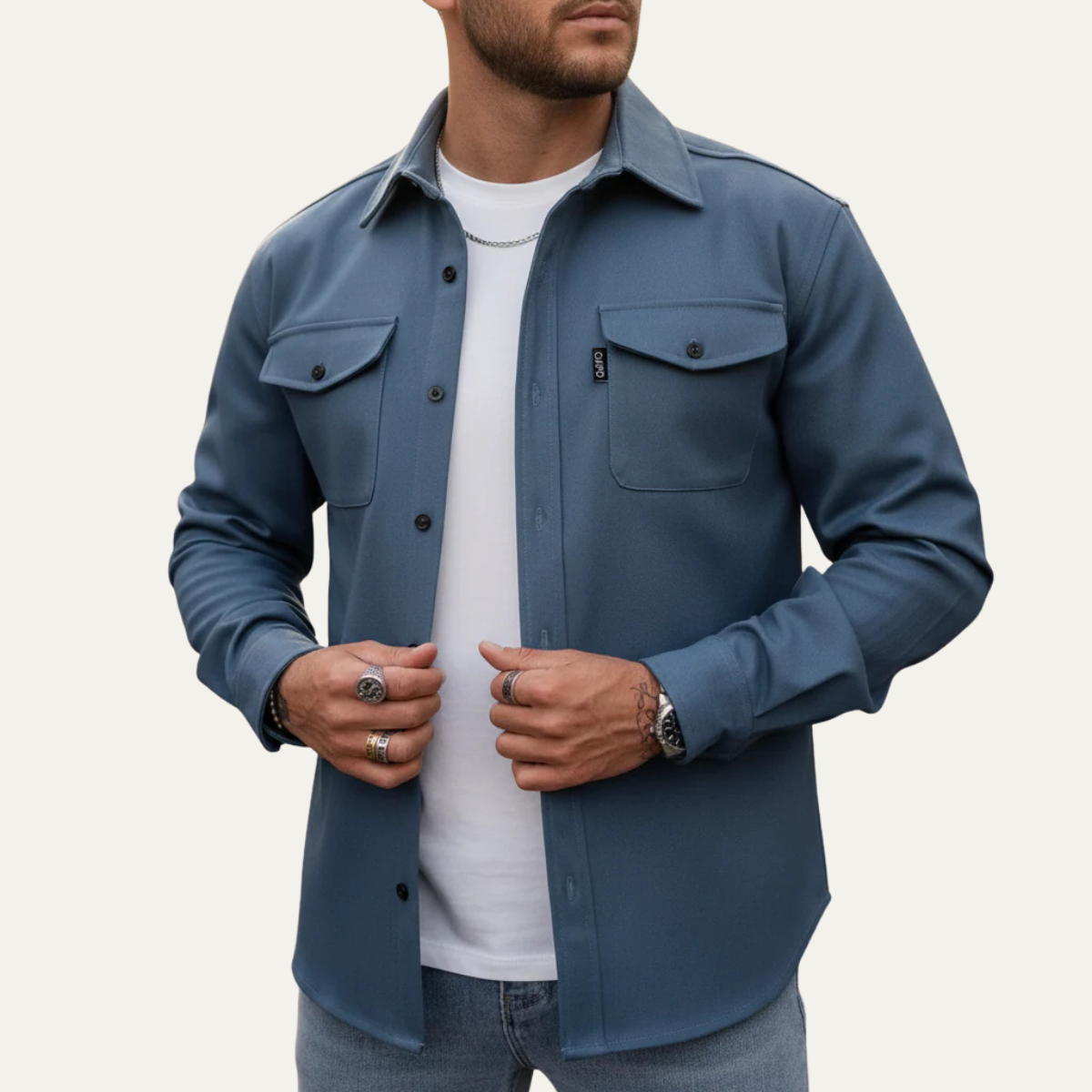 Men's Cotton Blend Button Up Shirt