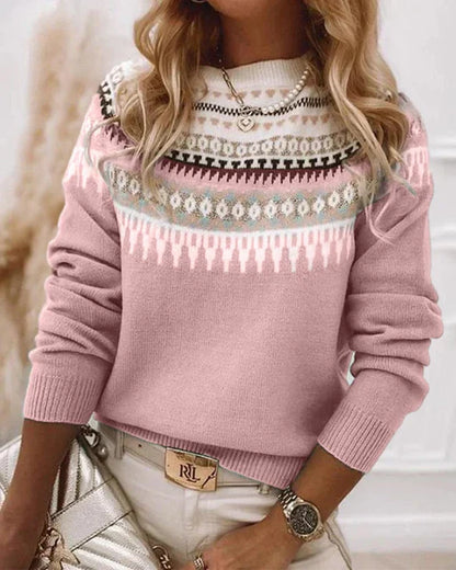 Women's Printed Long Sleeve Sweater