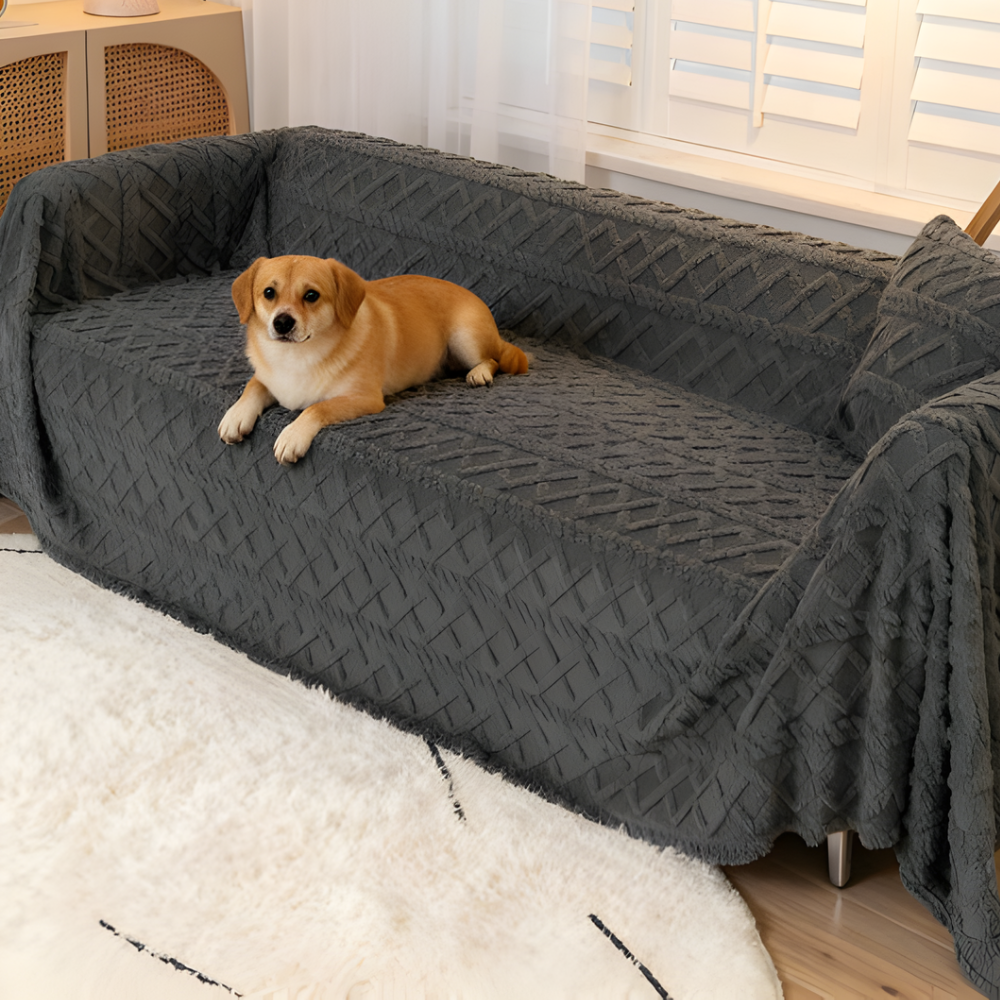 Shaggy Sofa Slipcover Soft Fabric