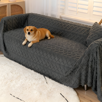 Shaggy Sofa Slipcover Soft Fabric