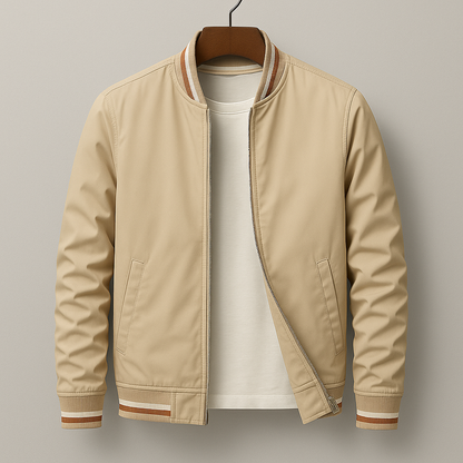 Vintage Style Zipper Bomber Coat