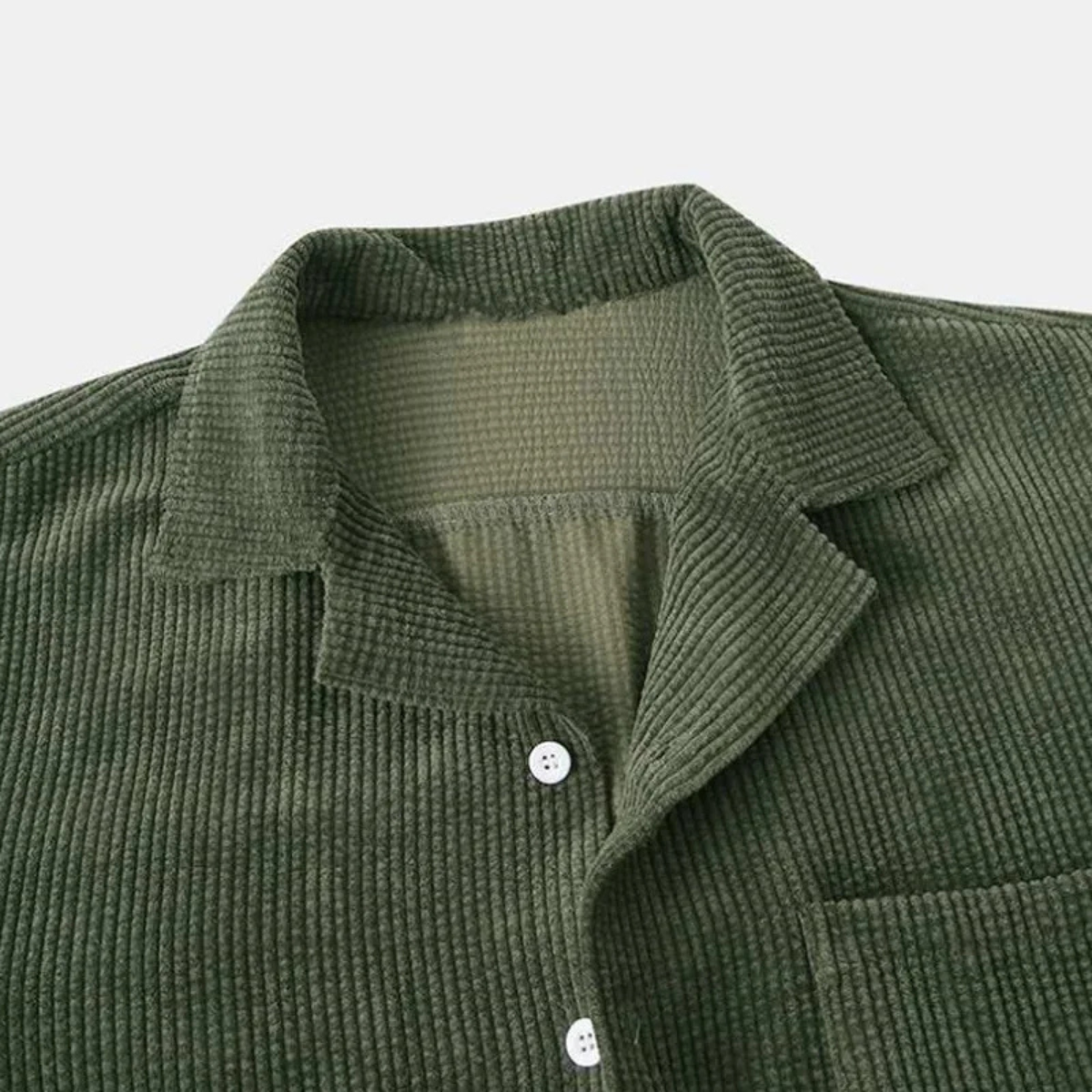 Men's Corduroy Shirt And Shorts Summer Set