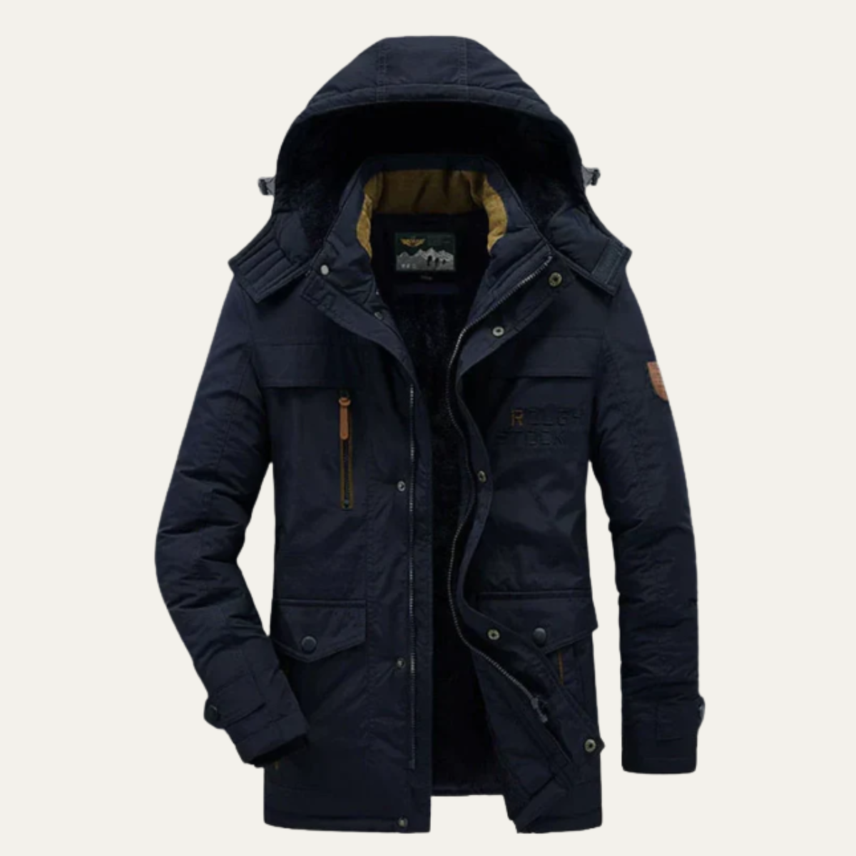 Men's Hooded Parka Coat Fleece Lined Warm Winter