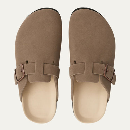 Men's Suede Moccasin Slippers Khaki
