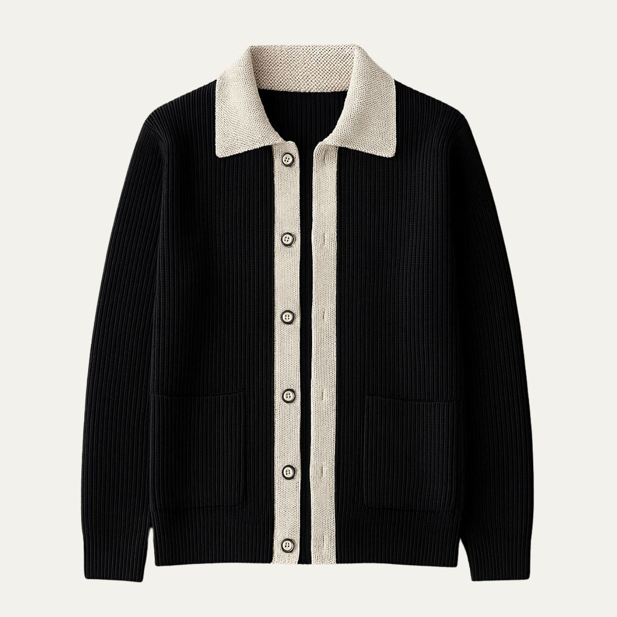 Men's Wool Cardigan With Pockets - VibreMode