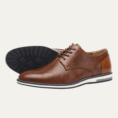 Hartwell Men's Leather Oxford Sneakers Two Tone Casual