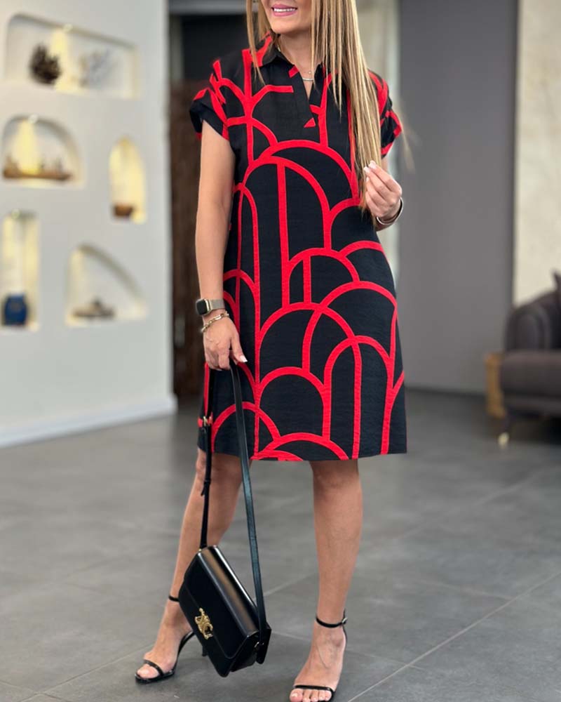 Women's Collared V-Neck Dress