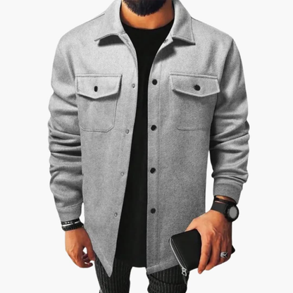 Men's Shirt Jacket Button Front Cotton - VibreMode