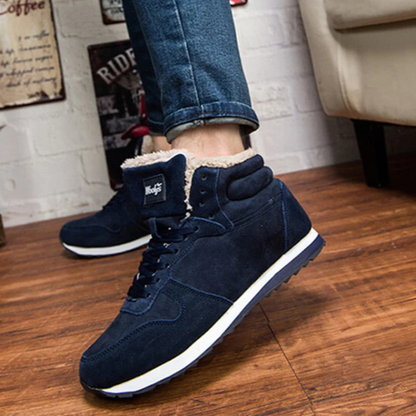 Men's Fleece Lined Ankle Boots Warm Winter Black