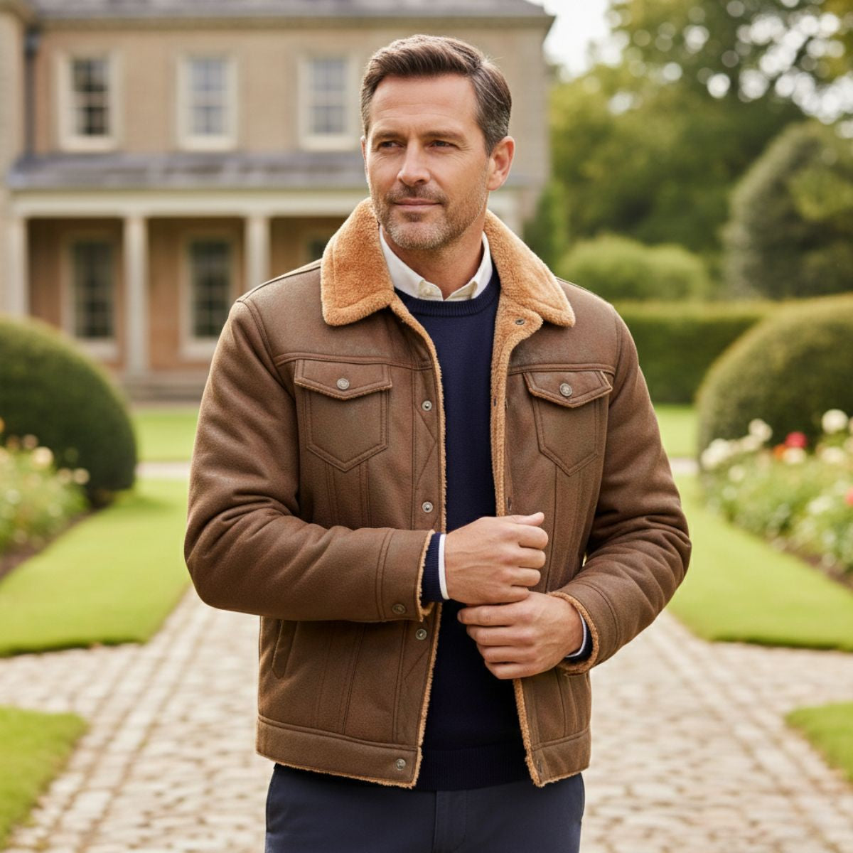 Men's Vintage Leather Shearling Jacket