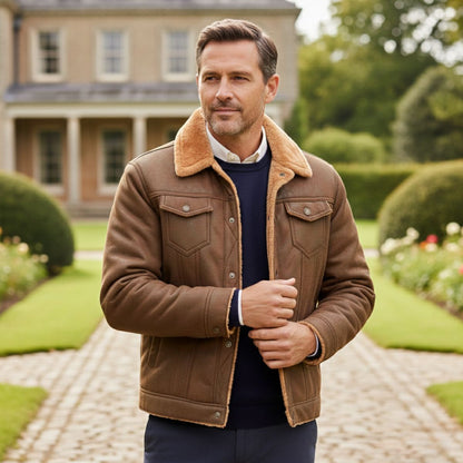 Men's Vintage Leather Shearling Jacket