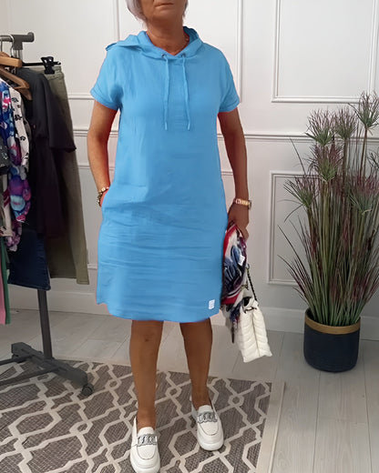Casual Hooded Sweat Dress