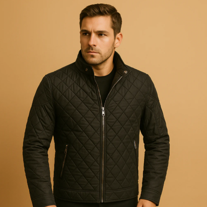Men's Lightweight Quilted Coat Zip Pockets