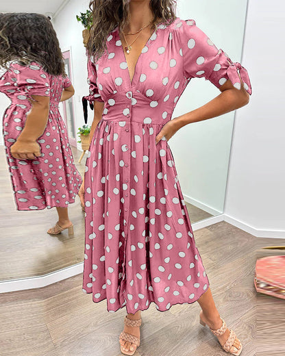 Stylish Dot Pattern Women's Dress