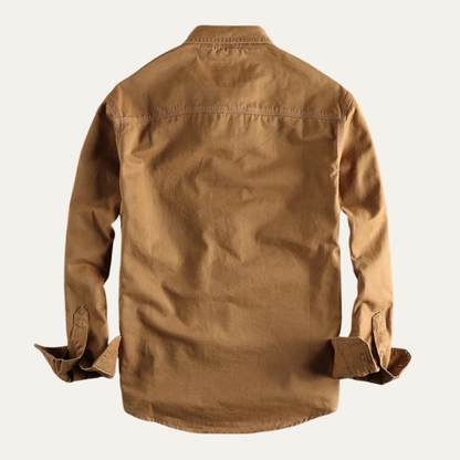 Men's Safari Shirt Button Up Casual Cotton