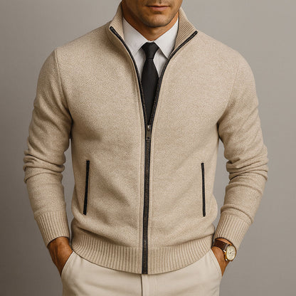 Men's Long Sleeve Zip Front Cardigan