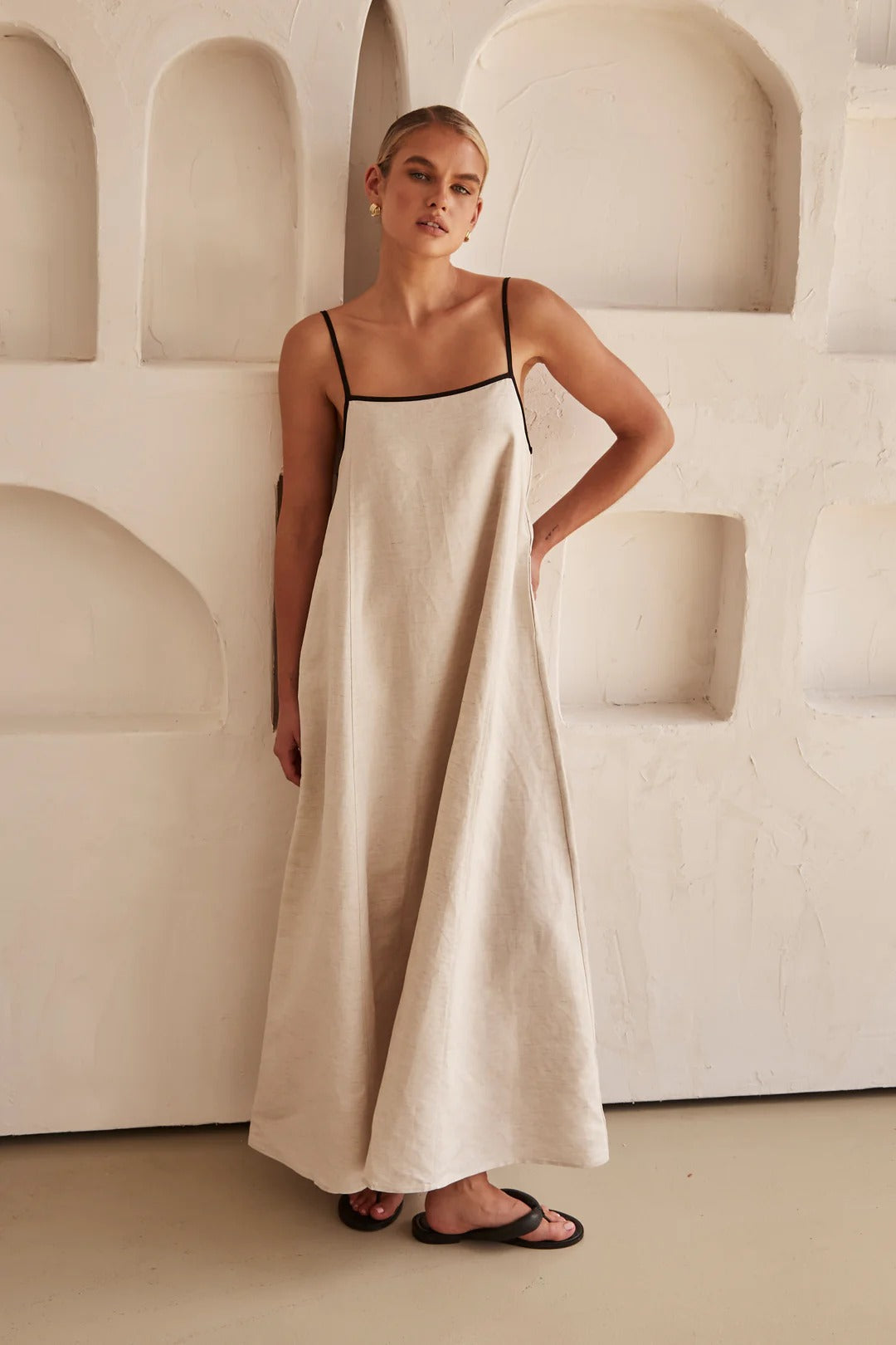 Bold Stripe Floor Length Dress