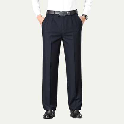 Men's Double Pleated Straight Leg Dress Pants