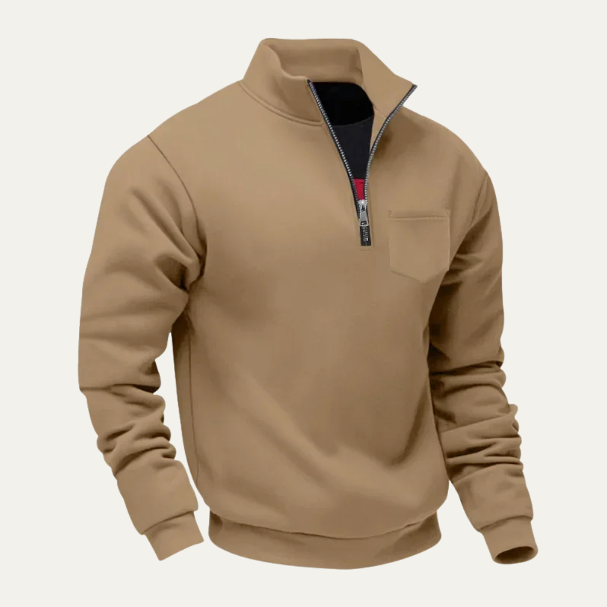 Men's Casual Half Zip Sweater With Pocket