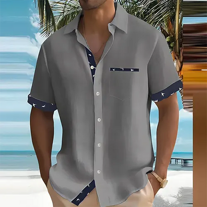 Men's Short Sleeve Summer Shirt Breathable Cotton