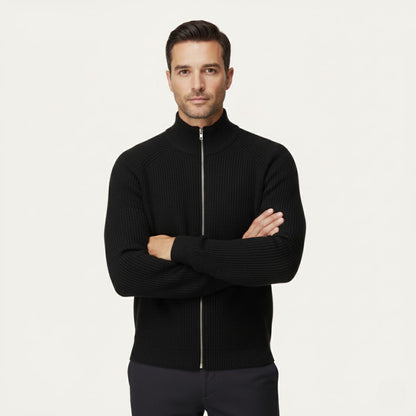Men's Merino Wool Zip Up Cardigan