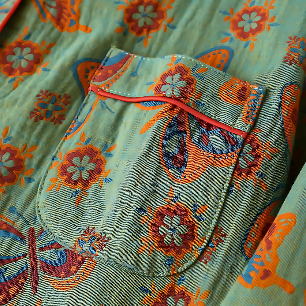 Women's Cotton Lounge Set Butterfly Print