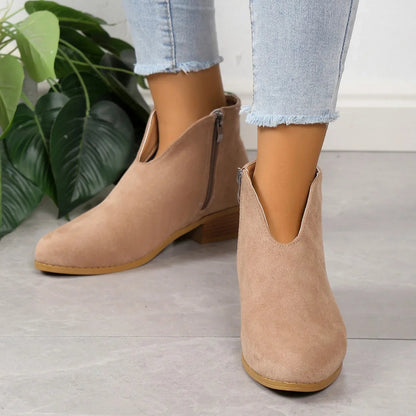 Chic Leopard Ankle Boots for Women with Zip
