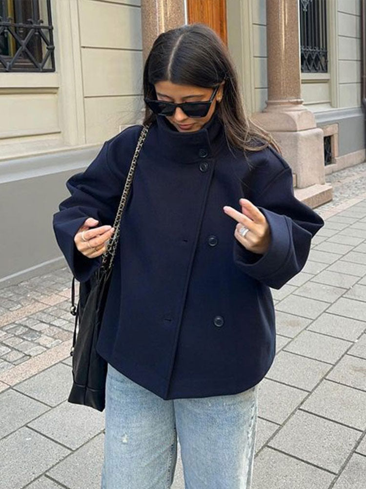 Women's Double Button Short Coat - VibreMode