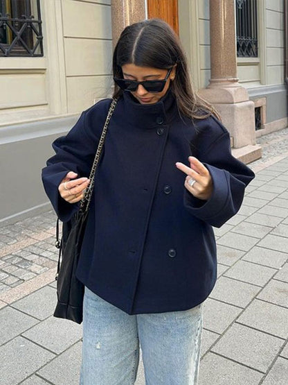 Women's Double Button Short Coat - VibreMode