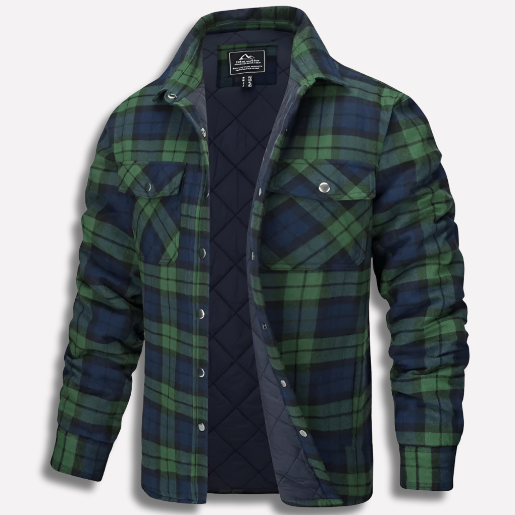 Men's Cotton Flannel Shirt Checked Red Plaid