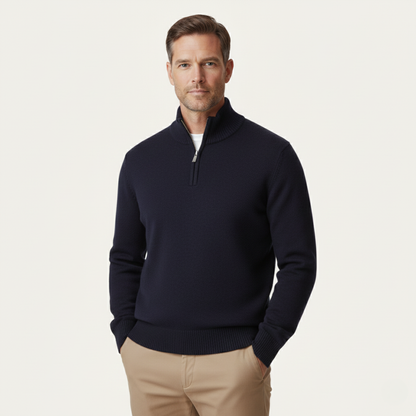 Men's Soft Wool Quarter Zip Sweater