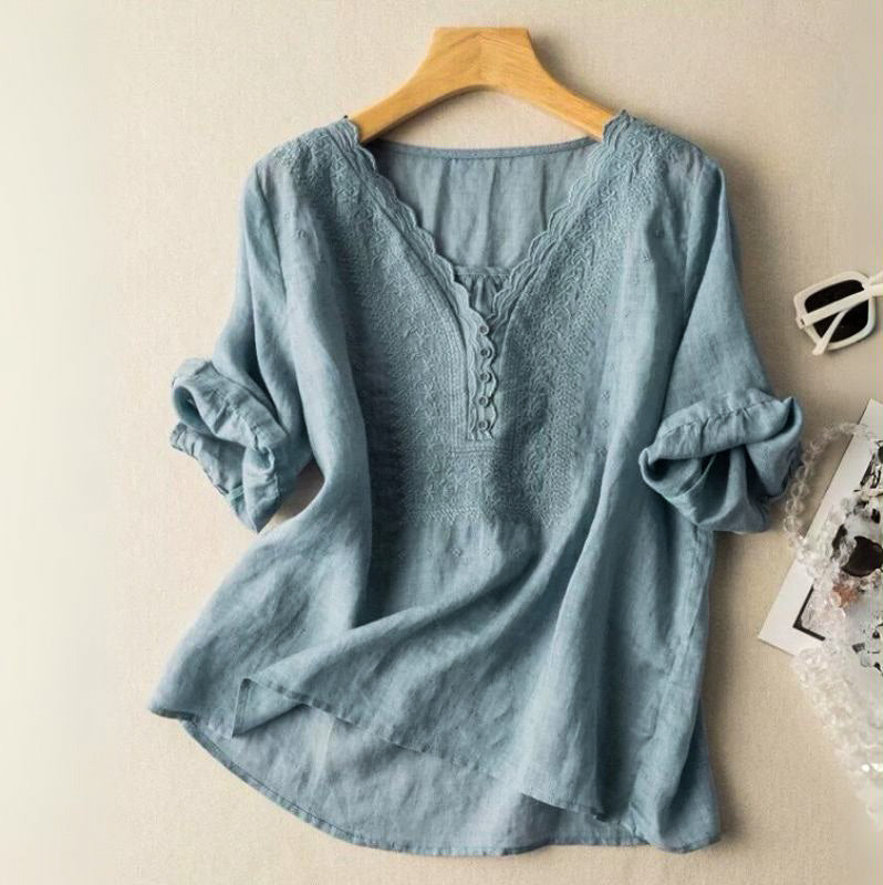 Soft Cotton Blend Women's Blouse