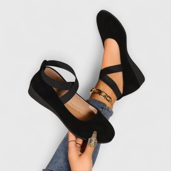 Nadia | Women's Chic Suede Strap Wedge Shoes - VibreMode
