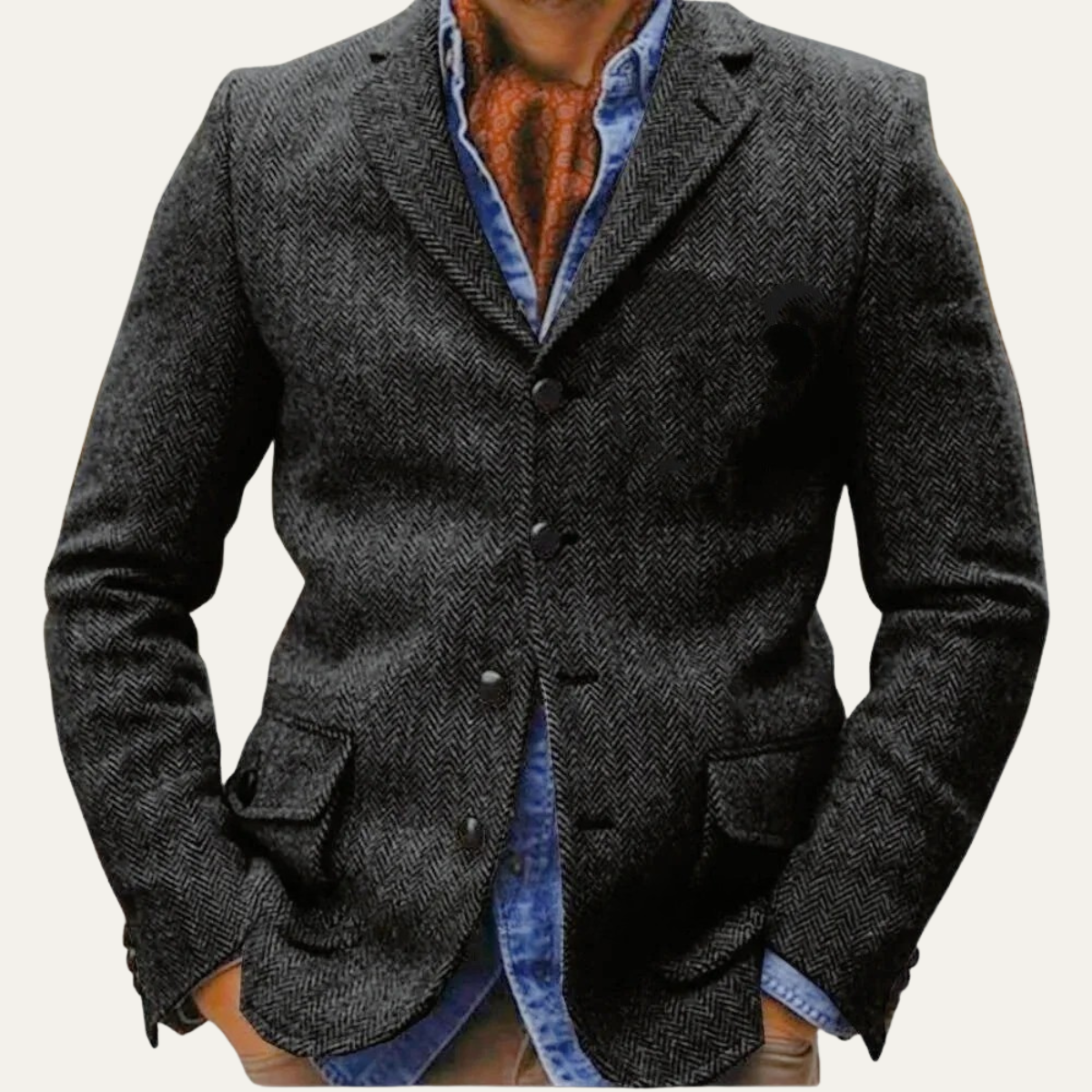 Men's Tweed Blazer Dark Gray