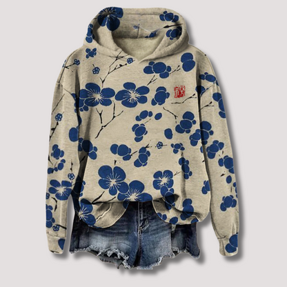 Women's Floral Hooded Sweater Lightweight